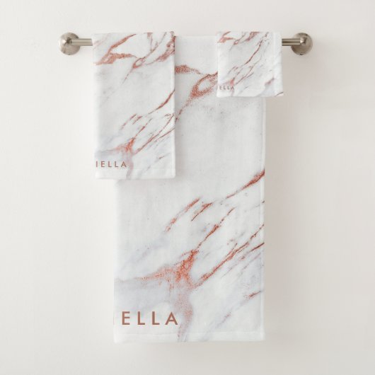 Roos Gold Marble Bad Handdoek (Insitu)