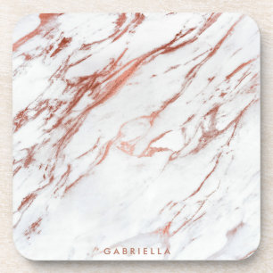 Roos Gold Marble Bier Onderzetter