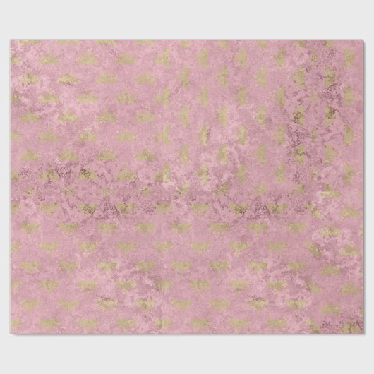 Roos Gold Marble Blush Pink Shimmer Elegant Molten Cadeaupapier (Vlak)