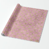 Roos Gold Marble Blush Pink Shimmer Elegant Molten Cadeaupapier (Uitgerold)