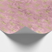Roos Gold Marble Blush Pink Shimmer Elegant Molten Cadeaupapier (Hoek)