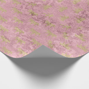 Roos Gold Marble Blush Pink Shimmer Elegant Molten Cadeaupapier