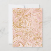 Roos Gold Marble Blush Pink Weddenschap Details Kaart (Achterkant)