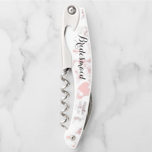 Roos Gold Marble Bridal Girly Bridesmaid Kurkentrekker (Voorkant)