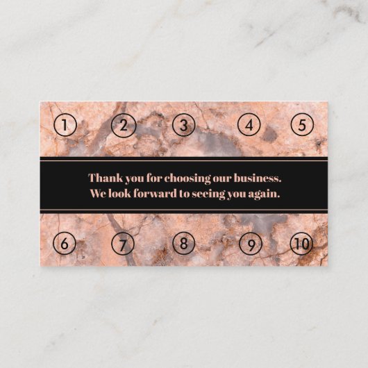 Roos Gold Marble Business Loyalty Punch Kaart Afsprakenkaartje (Achterkant)
