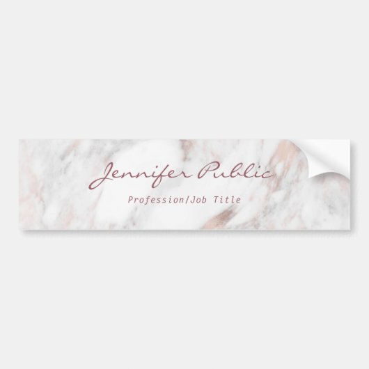 Roos Gold Marble Calligraphy Script Elegant Modern Bumpersticker (Voorkant)