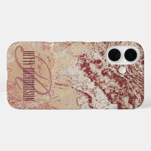 Roos Gold Marble Case-Mate iPhone Case (Achterkant (horizontaal))