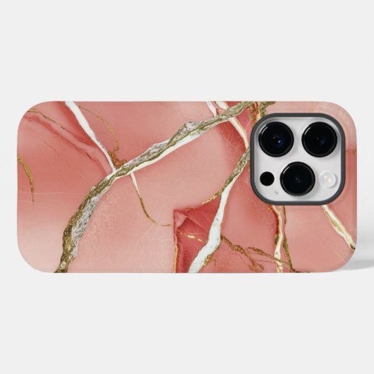 Roos Gold Marble Case-Mate iPhone Case (Achterkant (horizontaal))