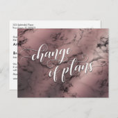 Roos Gold Marble Change of Plans Postponed Wedding Briefkaart (Voorkant / Achterkant)