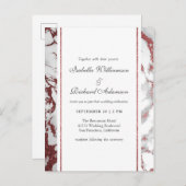 Roos Gold Marble Classic Typography Wedding Uitnodiging Briefkaart (Voorkant / Achterkant)
