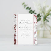 Roos Gold Marble Classic Typography Wedding Uitnodiging Briefkaart (Staand voorkant)