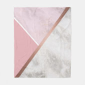 Roos Gold Marble Copper Fleece Blanket (Voorkant)