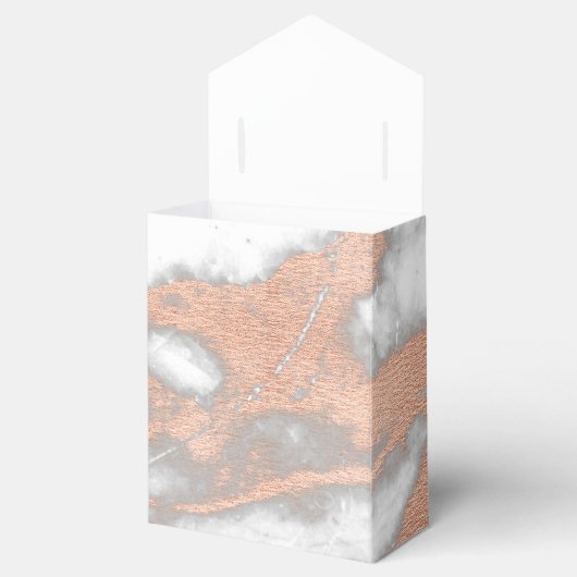 Roos Gold Marble Copper Heart 16th Wedding Favor Bedankdoosjes (Geopend)