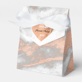 Roos Gold Marble Copper Heart 16th Wedding Favor Bedankdoosjes