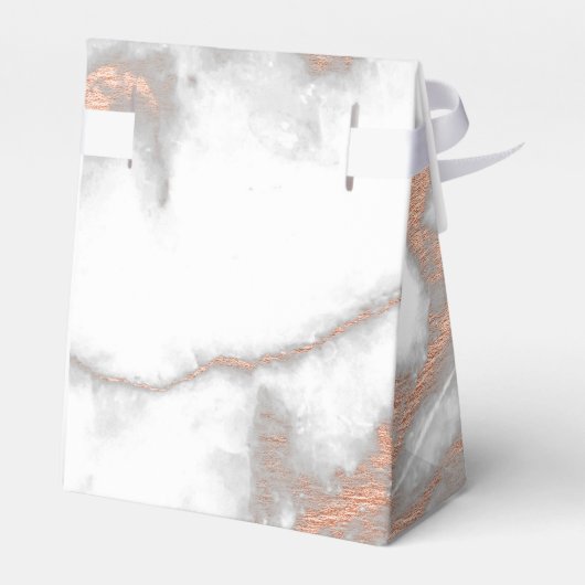 Roos Gold Marble Copper Heart 16th Wedding Favor Bedankdoosjes (Achterkant)