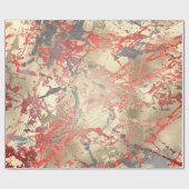 Roos Gold Marble Coral Copper Grey Abstract Cadeaupapier (Vlak)