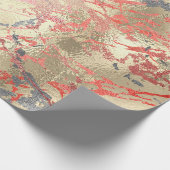 Roos Gold Marble Coral Copper Grey Abstract Cadeaupapier (Hoek)