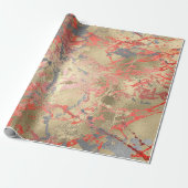 Roos Gold Marble Coral Copper Urban Abstract Cadeaupapier (Uitgerold)