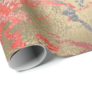 Roos Gold Marble Coral Copper Urban Abstract Cadeaupapier