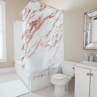 Roos Gold Marble Douchegordijn