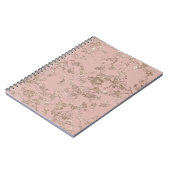 Roos Gold Marble Dusky Pink Faux Glitter Notitieboek (Linkerzijde)