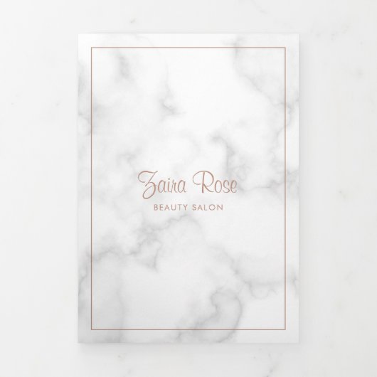 Roos Gold Marble Elegant Business Trifold Brochure Drieluik Kaart (Cover)
