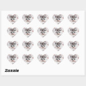 Roos Gold Marble en Mrs Heart Wedding Hart Sticker (Vel)