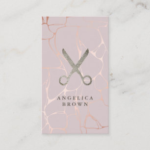 Roos Gold Marble Faux Glitter Scissors Visitekaartje