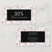 Roos Gold Marble Foil Texture Kortingskaartje (Voorkant / Achterkant)