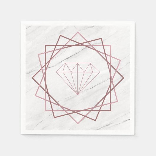 Roos Gold Marble Geometric Diamond Servet (Voorkant)