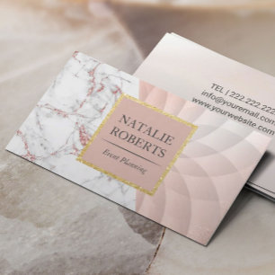 Roos Gold Marble Geometric Lotus Event Planning Visitekaartje