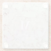 Roos Gold Marble - gepersonaliseerd monogram Glazen Onderzetter (Achterkant)