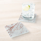 Roos Gold Marble Glazen Onderzetter (Schuin)