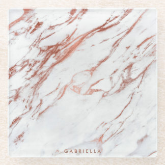 Roos Gold Marble Glazen Onderzetter