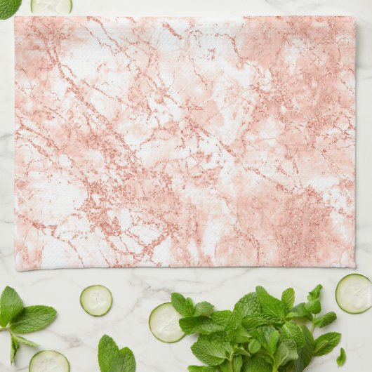 Roos Gold Marble Glitter 2 Theedoek (Gevouwen)