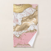 Roos Gold Marble Glitter Agate Bad Handdoek (Handdoek)