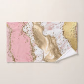Roos Gold Marble Glitter Agate Bad Handdoek (Handdoek)