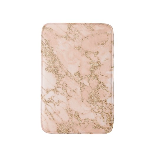 Roos Gold Marble Glitter Bath Mat (Voorkant Verticaal)