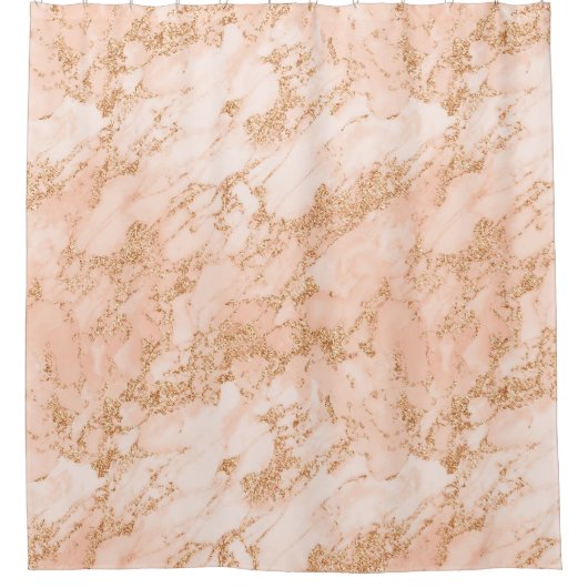 Roos Gold Marble Glitter Douchegordijn (Voorkant)