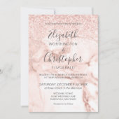 Roos Gold Marble Glitter Elegant Wedding Kaart (Voorkant)