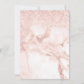 Roos Gold Marble Glitter Elegant Wedding Kaart (Achterkant)