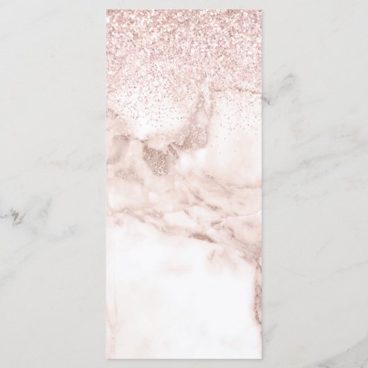 Roos Gold Marble Glitter Elegant Wedding Menu (Achterkant)