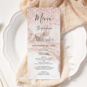 Roos Gold Marble Glitter Elegant Wedding Menu