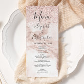 Roos Gold Marble Glitter Elegant Wedding Menu
