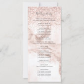 Roos Gold Marble Glitter Elegant Wedding Program (Achterkant)