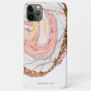 Roos Gold Marble Glitter Monogram Case-Mate iPhone Case