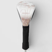 Roos Gold Marble & Glitter Monogram  Golfheadcover (Voorkant)