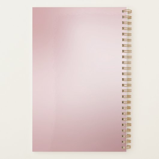 Roos Gold Marble Glitter Monogram Teacher Planner (Achterkant)