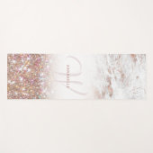 Roos Gold Marble & Glitter Monogram Yogamat (Voorkant (horizontaal))