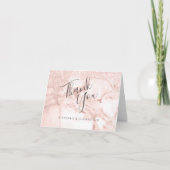 Roos Gold Marble Glitter Ombre Wedding Hartelijk d Kaart (Voorkant)